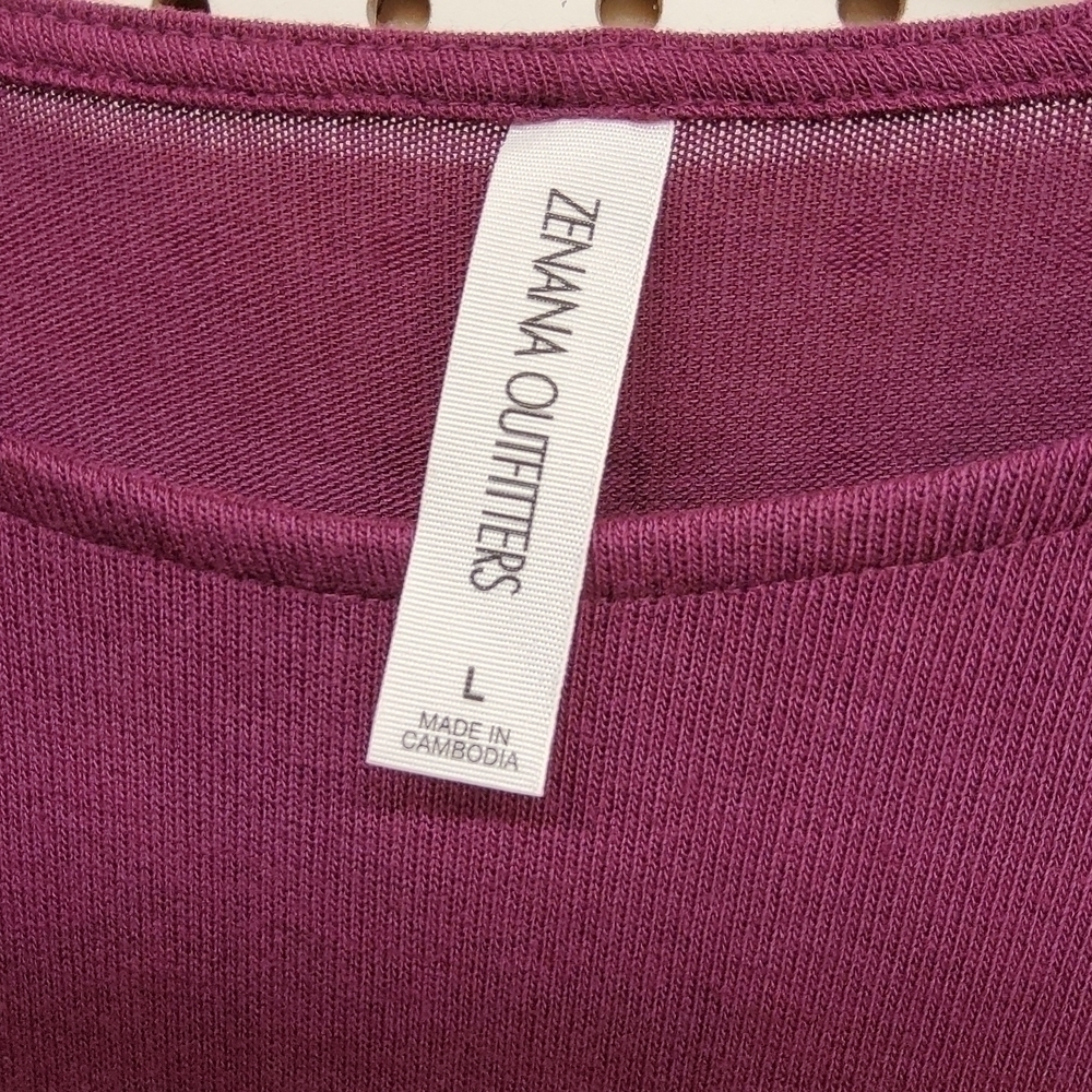 ZENANA outfitters long sleeve dress dark plum NWOT - Picture 2 of 5